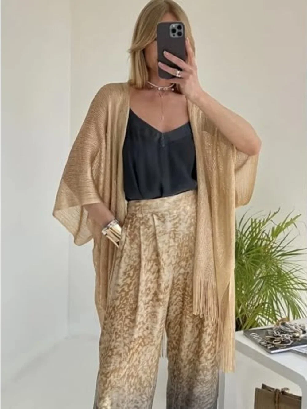 Metallic Evening Shawl Wrap Cardigan for Women Party Beach Cover Up